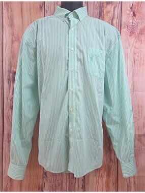 Johnnie-O Mens Green Check Long Sleeve Prep-Formance Shirt XL